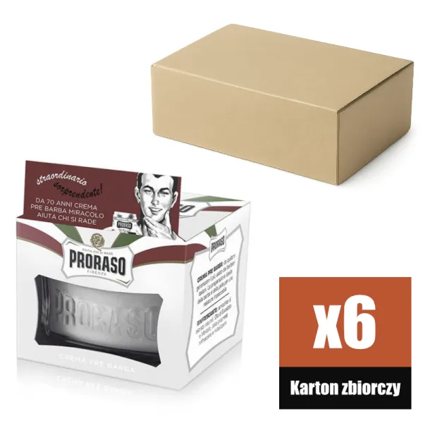 Proraso - Sensitive, linia Biała - Krem przed goleniem KARTON 6x100ml