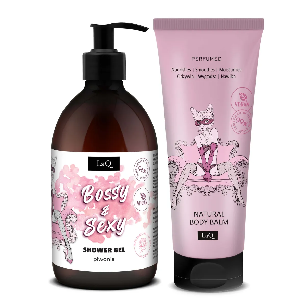 LaQ - Piwonia - Żel pod Prysznic i Balsam do ciała - Zestaw Karton