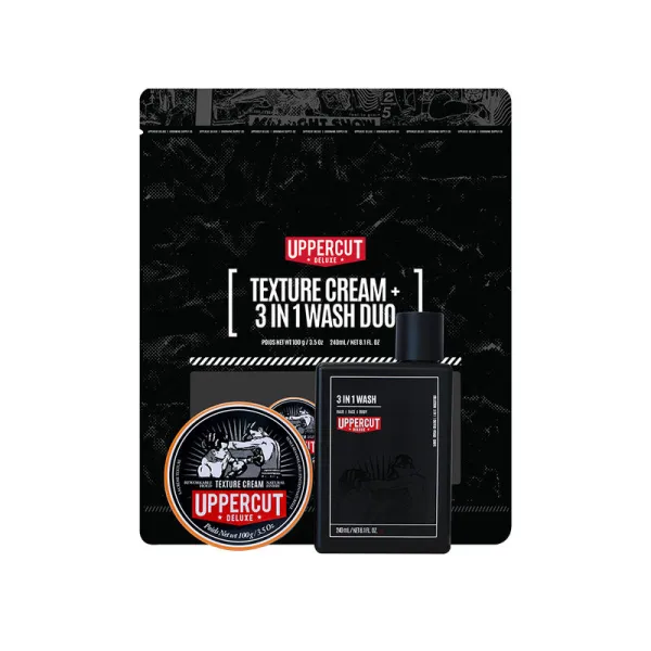Uppercut Deluxe Zestaw prezentowy pomada Texture Cream 100g + Szampon, żel 3 w 1 - 240ml