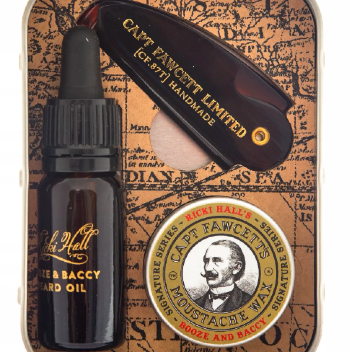 Captain Fawcett - Ricki Hall's Booze&Baccy Survival Kit - Zestaw do brody i wąsów