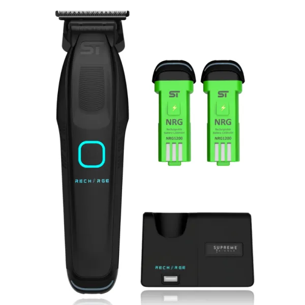 Supreme - Recharge ST777 - Trymer do strzyżenia 8000RPM, 2x BATERIA, USB C, czarny