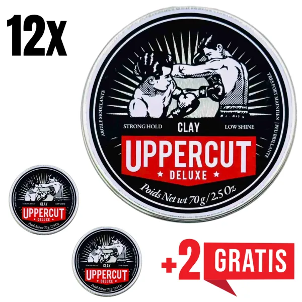 Uppercut Deluxe - Clay Pomade - Pomada, glinka do włosów 70g ZESTAW 12+2