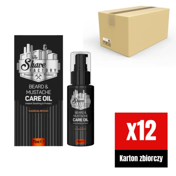 The Shave Factory - Sandalwood Beard Oil - Olejek do brody KARTON 12x75ml