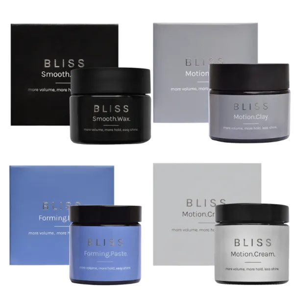 Bliss - ZESTAW - 4 pasty Forming 60g, Motion Clay 51g, Motion Cream 60g, Smooth Wax 51g + wlepki