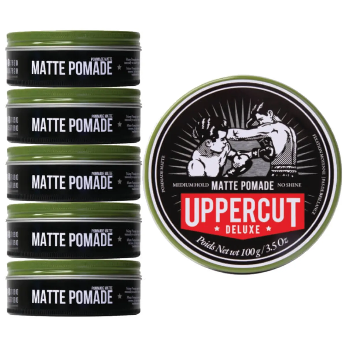 Uppercut Deluxe - Pakiet Matte Pomade - Wodna pomada do włosów - 6 szt.