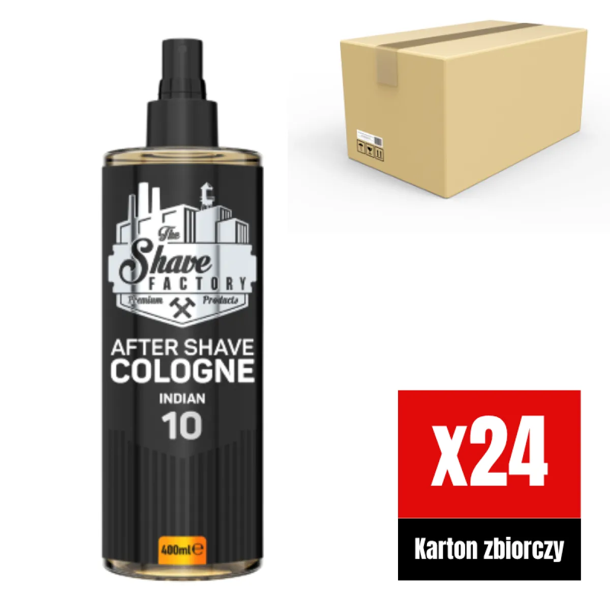 The Shave Factory - Indian 10 After Shave Cologne Spray - Perfumowana Woda Kolońska po Goleniu KARTON24x400ml