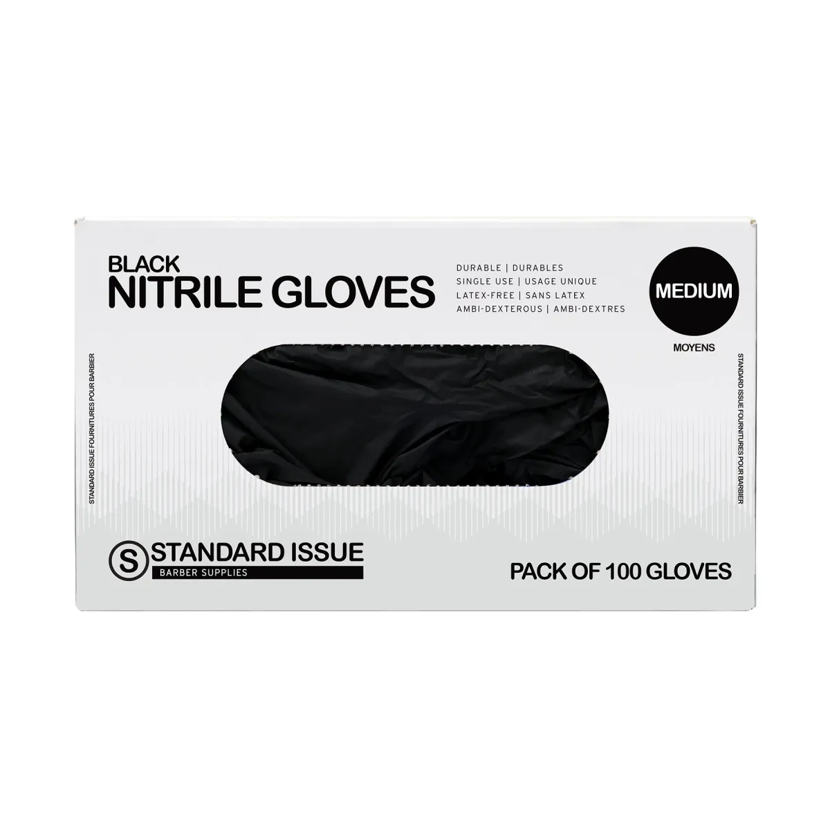 Standard Issue - Black Nitrile Gloves M - Czarne rękawiczki nitrylowe M 100szt.