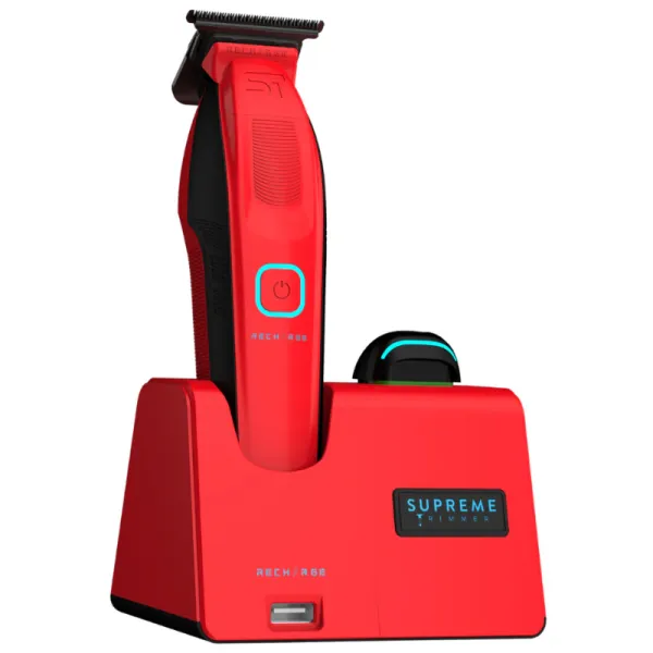 Supreme - Recharge ST777 - Trymer do strzyżenia 8000RPM, 2x BATERIA, USB C, czerwony