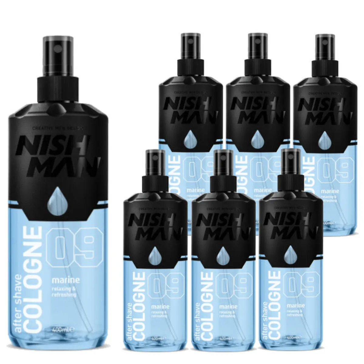 Nishman - 09 Marine - Aftershave, Woda po goleniu 400ml PAKIET 6+1