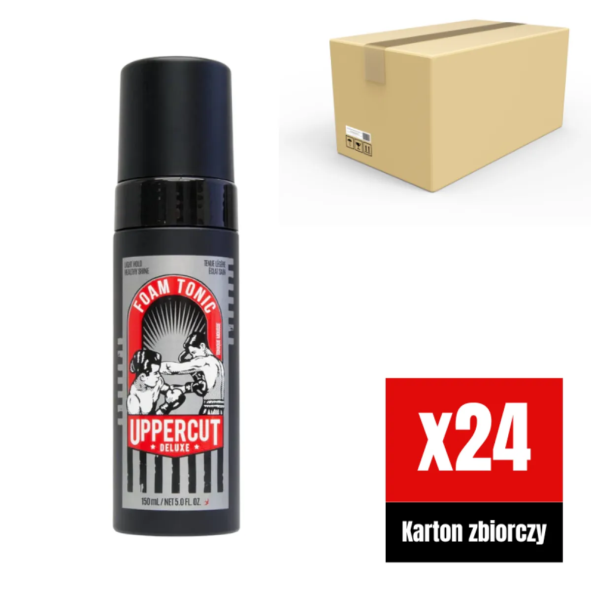 Uppercut Deluxe - Foam Tonic - Tonik do stylizacji włosów w piance KARTON 24x150ml