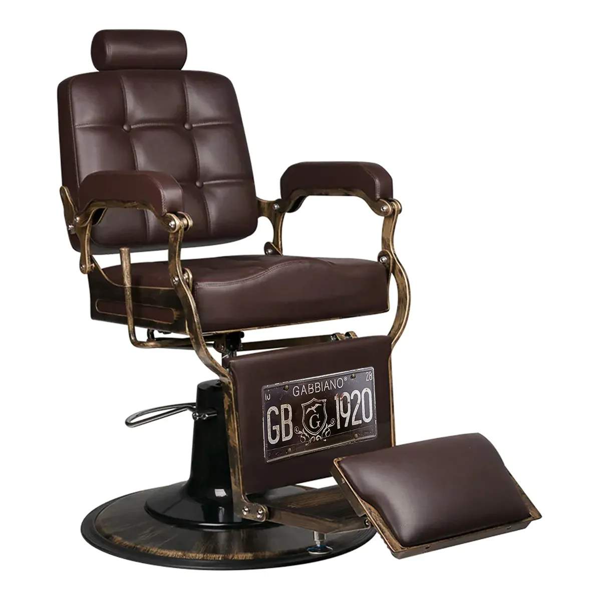Fotel barberski Gabbiano Boss brązowy