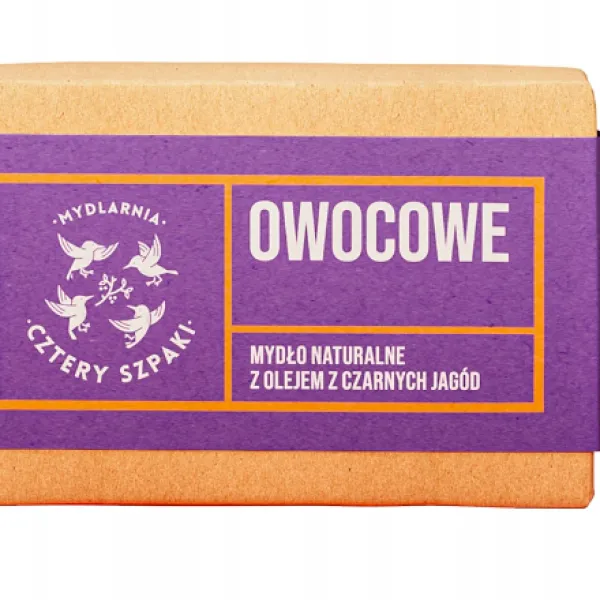 Cztery Szpaki - Owocowe - Naturalne mydło w kostce z olejem z czarnych jagód 110g