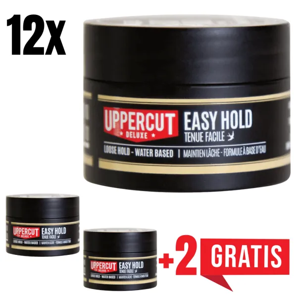 Uppercut Deluxe - Easy Hold Pomade - Wodna pomada do włosów 30g ZESTAW 12+2