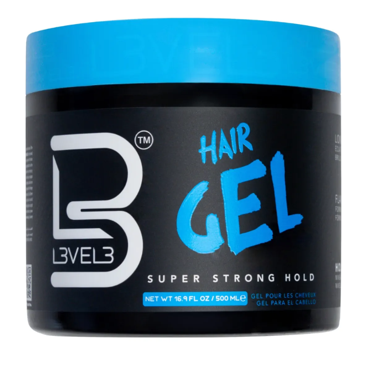 L3VEL3 -Super Strong hair gel - Profesjonalny żel do stylizacji włosów - super mocny - 500 ml