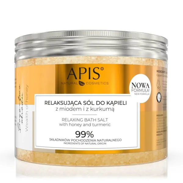 Apis - Bogactwo Miodu - Relaksująca sól do kąpieli z miodem i kurkumą 650g