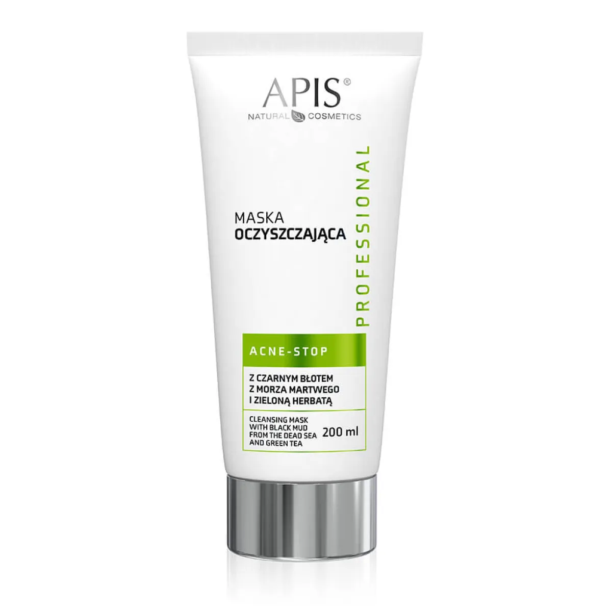 Apis - Acne - Stop - Maska oczyszczająca do twarzy z czarnym błotem z morza martwego i zieloną herbatą 200ml