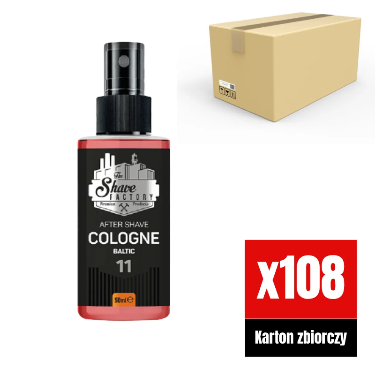 The Shave Factory - Baltic 11 After Shave Cologne Spray - Perfumowana Woda Kolońska po Goleniu KARTON 108x50ml