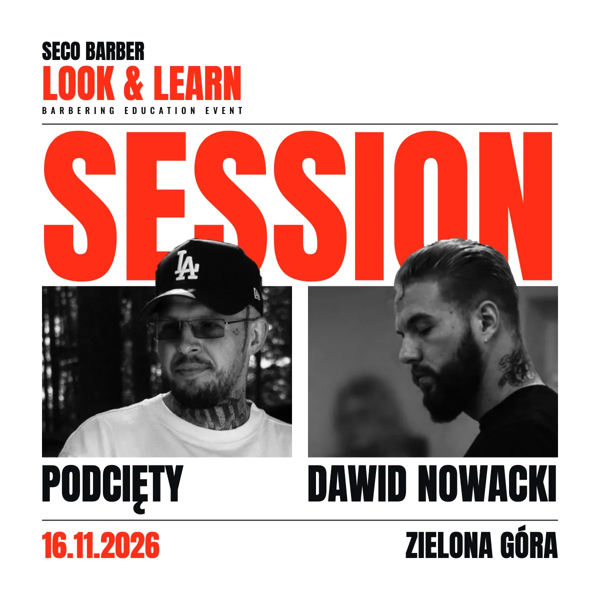 SECO BARBER - Look & Learn Session - Bilet na pokaz barberski 16.11.2026 Zielona Góra