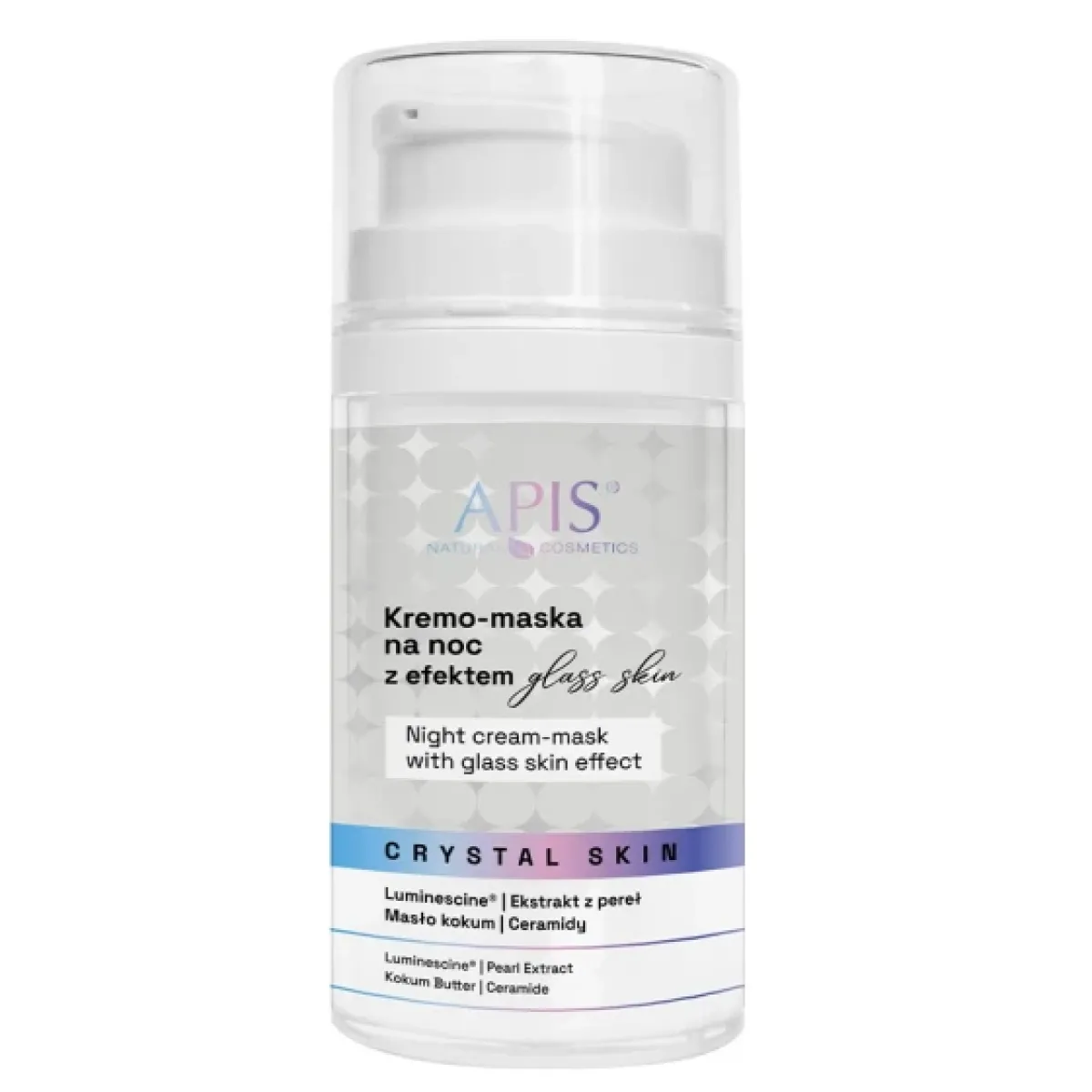APIS Crystal Skin – Kremo-maska na noc z efektem „Glass Skin”, 50 ml