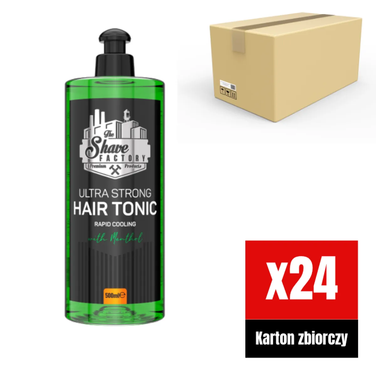 The Shave Factory - Hair Tonic Menthol - Tonik do włosów ultra strong - KARTON 24x500ml