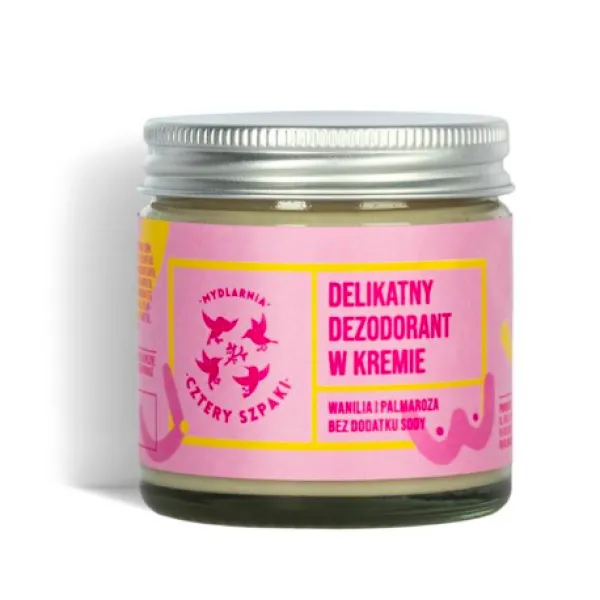 Cztery Szpaki - Wanilia i Palmaroza, Badaj się - Delikatny, naturalny dezodorant w kremie 60ml