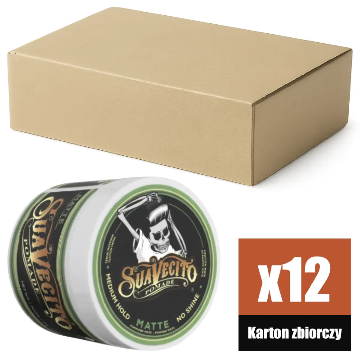 Suavecito - Matte Pomade - Wodna pomada do włosów KARTON 12x113g