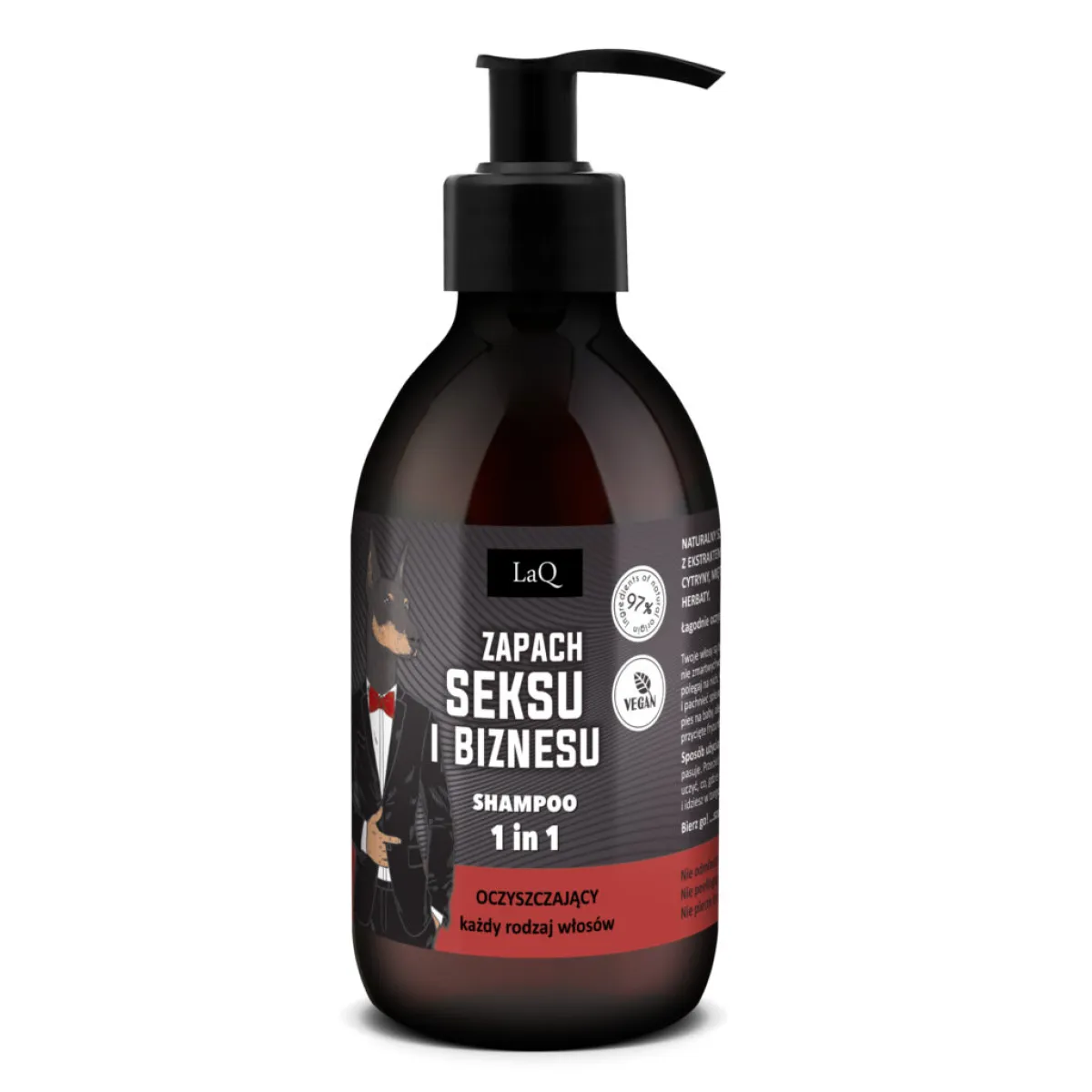 LaQ - Doberman - Szampon do włosów czarny błysk 1w1 300ml