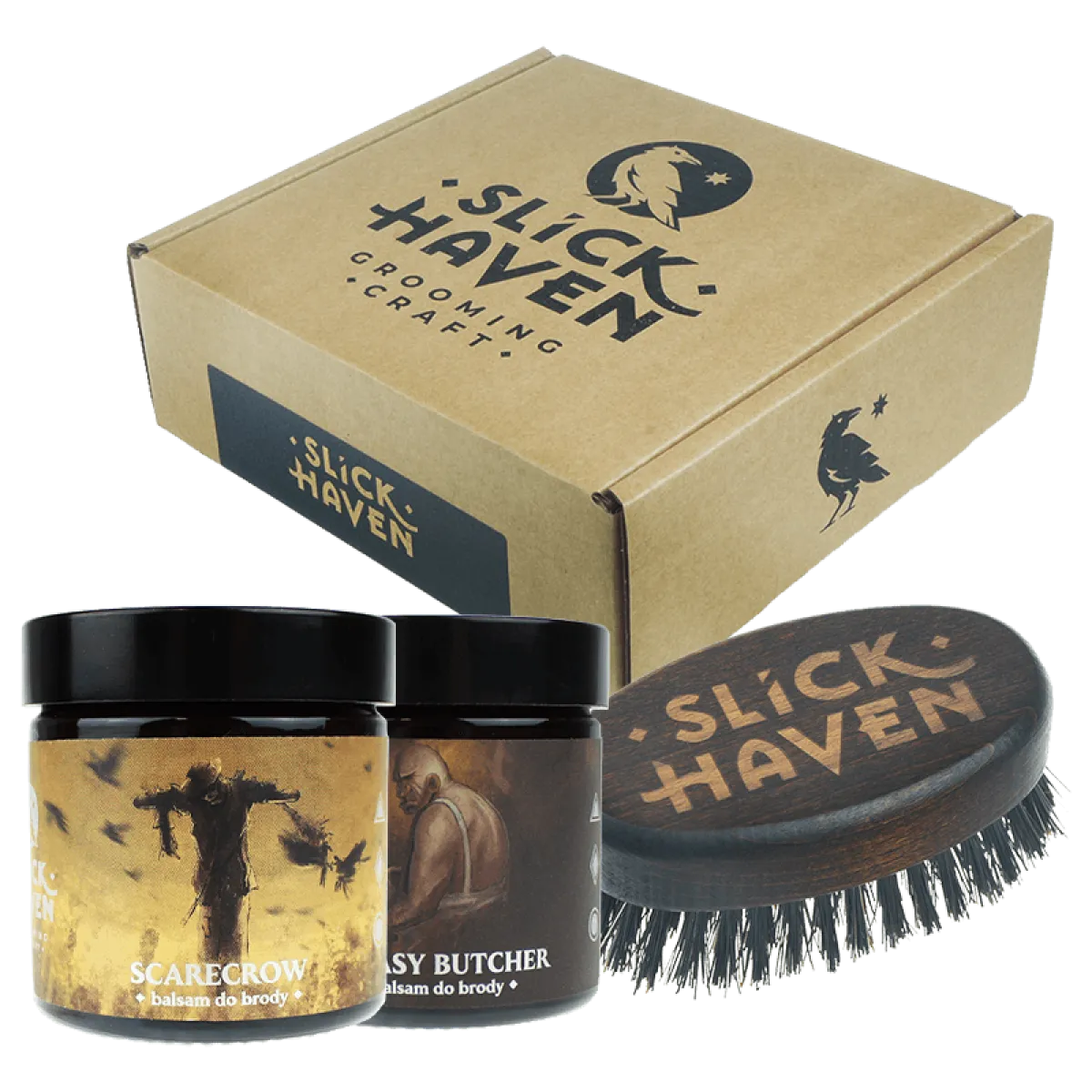 Slickhaven - The Ratcatcher Tavern - Balsamy Greasy Butcher 60ml, Scarecrow 60ml i Kartacz do Brody - Zestaw