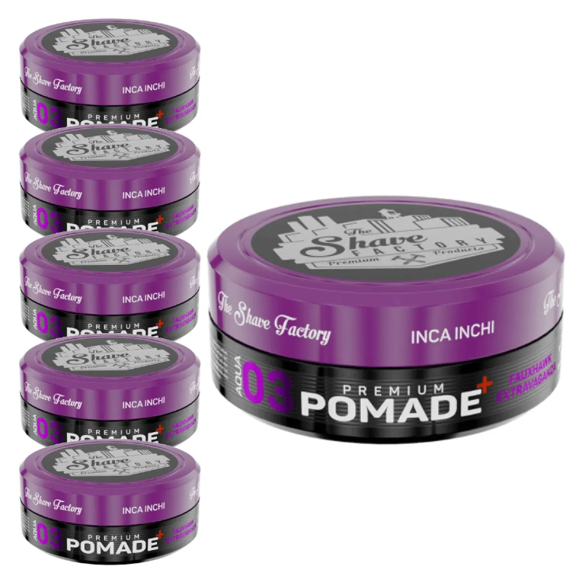 The Shave Factory - Premium Pomade Fauxhawk Extrawaganza 03 - Pomada do włosów - Pakiet 6x150ml
