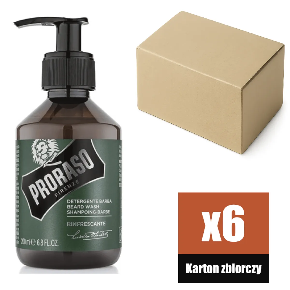 Proraso - Refreshing - Szampon do brody KARTON 6x200ml