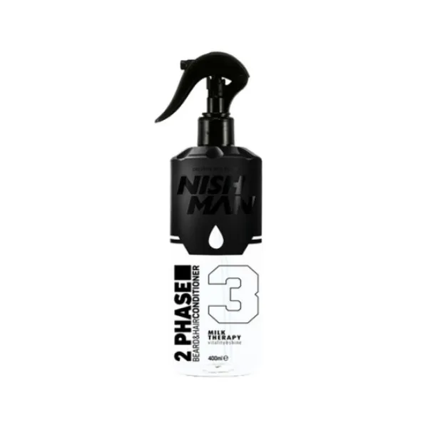 Nishman - 2 Phase Milk Therapy - Dwufazowa odżywka do brody i włosów 400ml