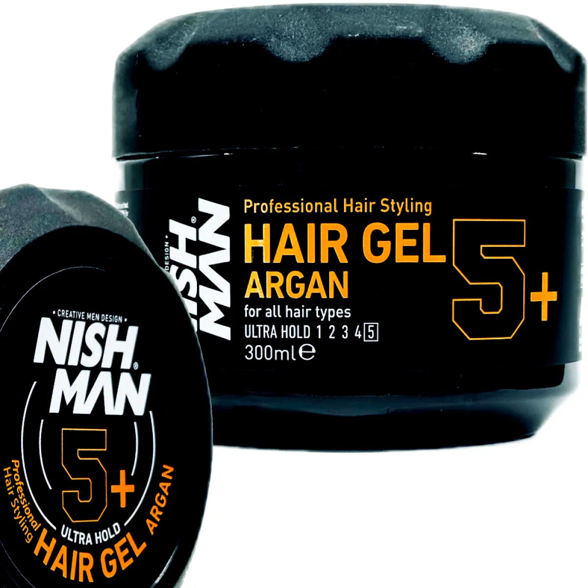 Nishman - 5+ Hair Gel Gum Effect, Argan - Żel do włosów z efektem gumy 300ml