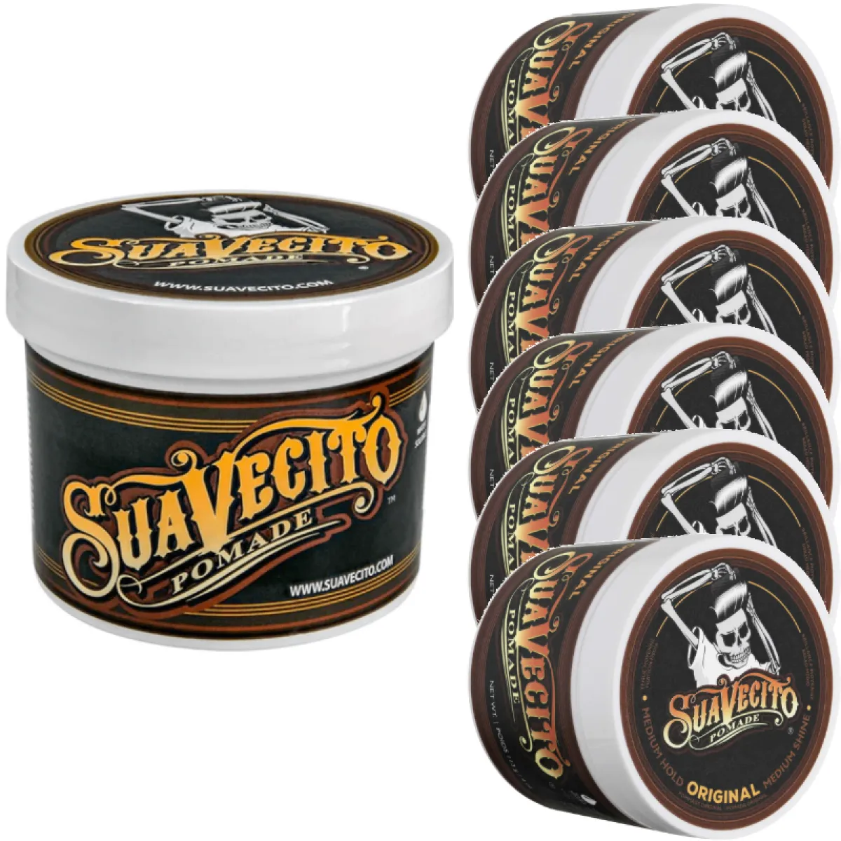 Suavecito - Original Pomade - Pomada do włosów 6x113g + Suavecito - Pomada 908g- Zestaw