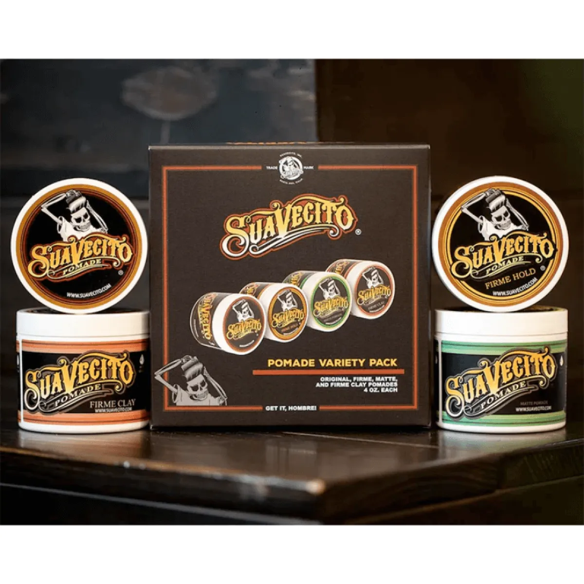 Suavecito - Pomade Variety Pack - Zestaw 4 Pomad Do Włosów 113g