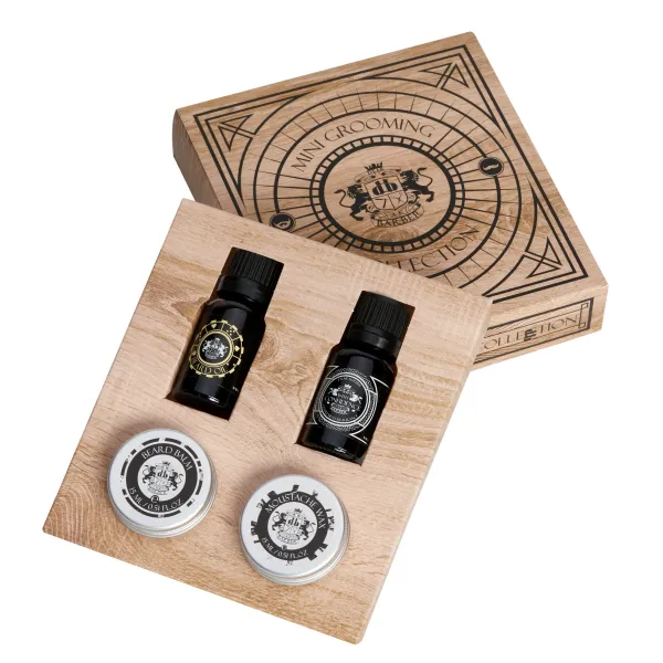 Dear Barber - Mini Grooming Collection - Zestaw Woda toaletowa 10ml, Balsam do brody 15ml, Olejek do brody 10ml, Wosk do wąsów 15ml