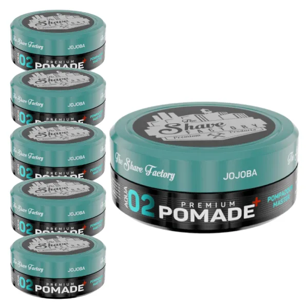 The Shave Factory - Premium Pomade Pompadour Master 02 - Pomada do włosów - Pakiet 6x150ml