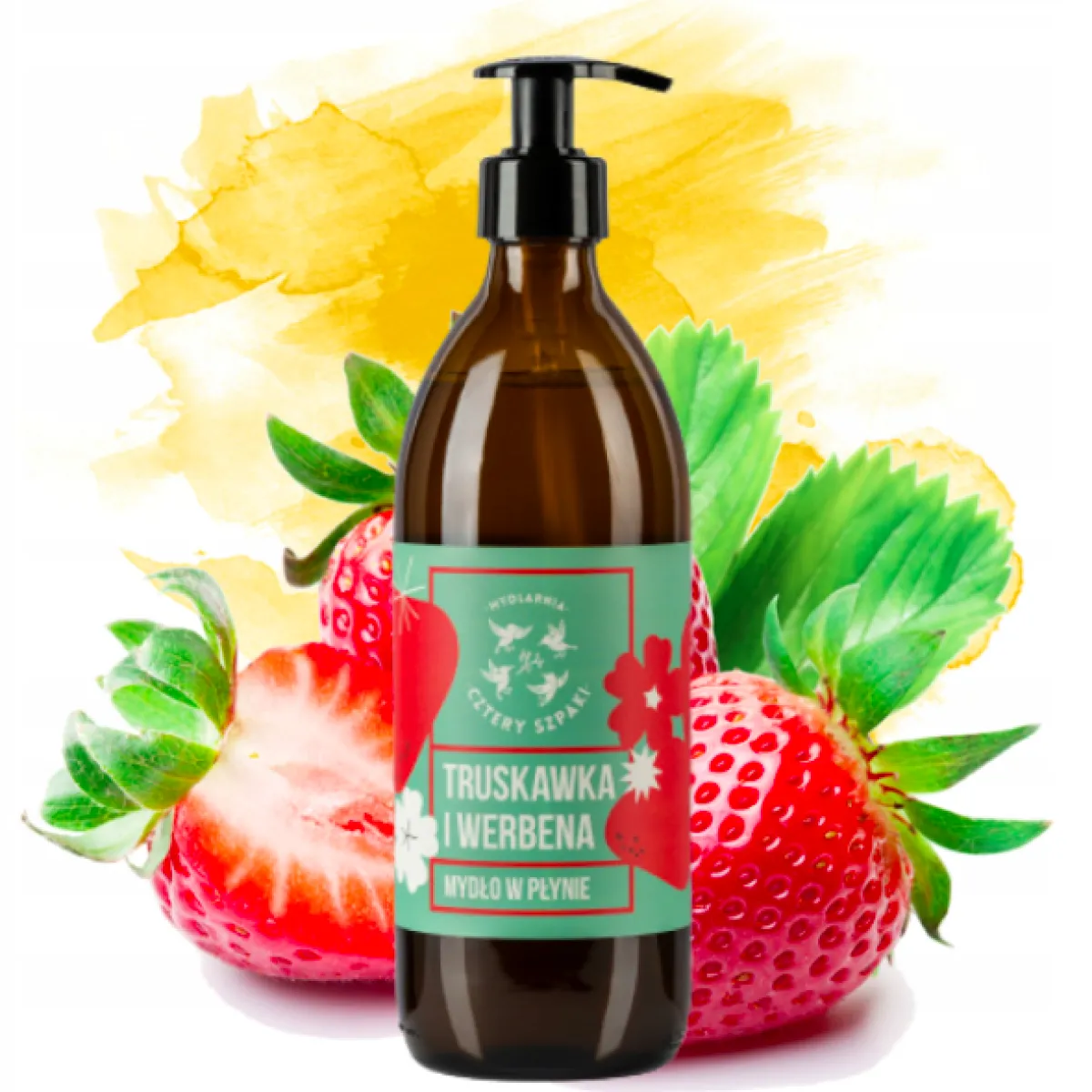 Cztery Szpaki - Truskawka i Werbena - Naturalne mydło w płynie 500ml