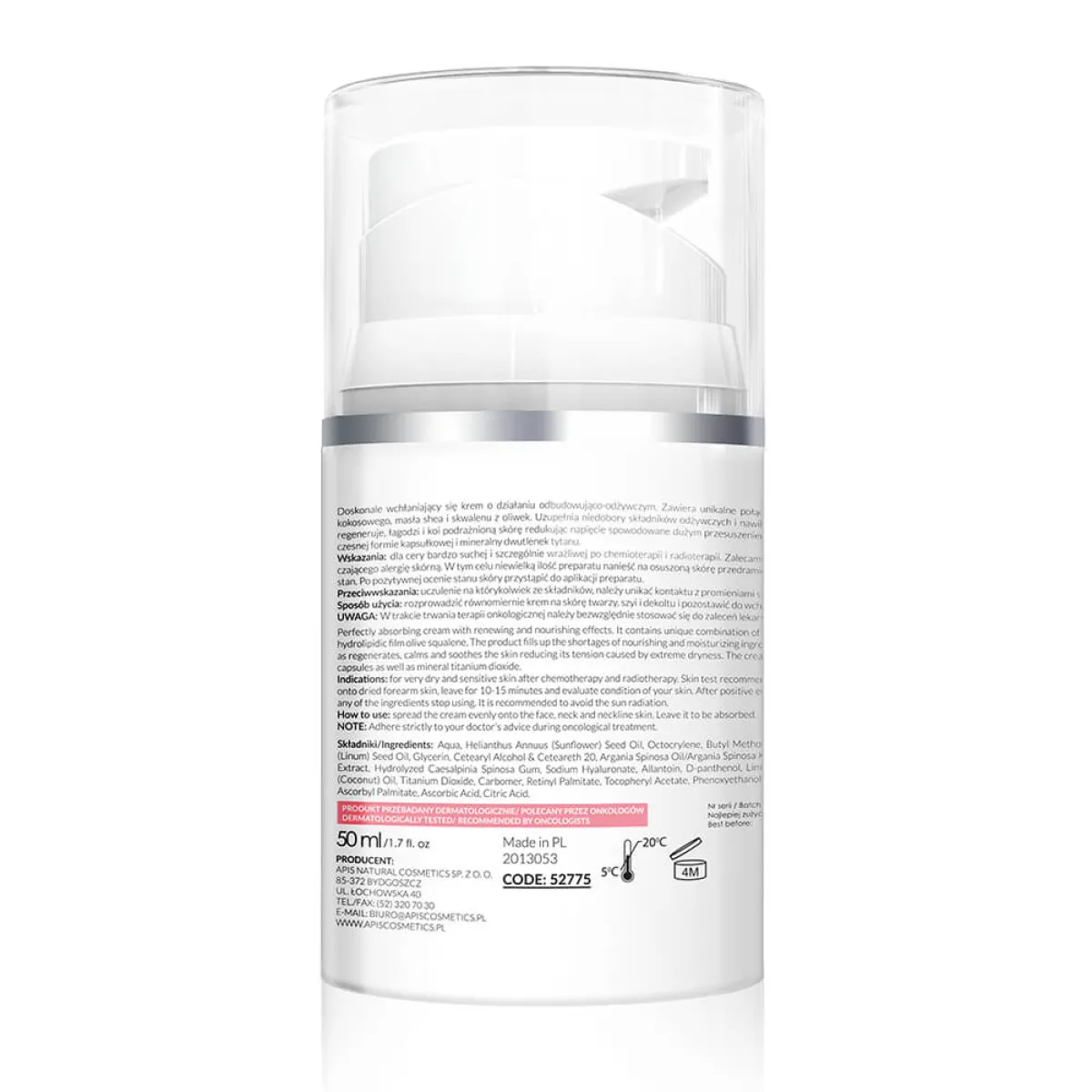 Apis - Apiderm - Krem do twarzy, odbudowująco-odżywczy na dzień po chemio- i radioterapii 50ml