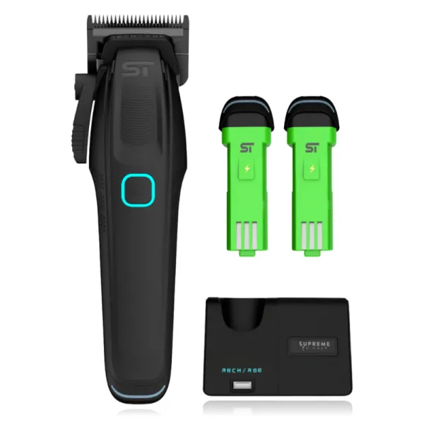 Supreme - Clipper Recharge STC779 - Maszynka do strzyżenia 8000RPM, 2x BATERIA, USB C, czarny