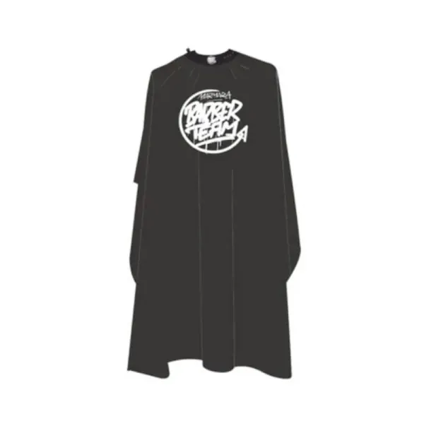 Marmara - Barber Cape Team Pro Black - Peleryna Fryzjerska, Czarna