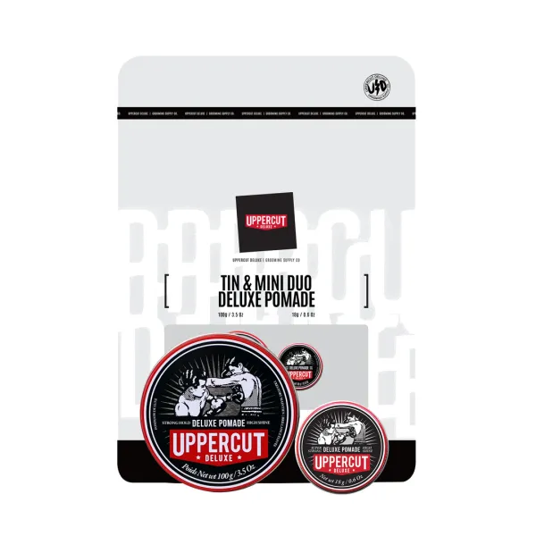 Uppercut Deluxe Tin Duo - Deluxe Pomade - Zestaw prezentowy pomada do włosów 100g + 30g