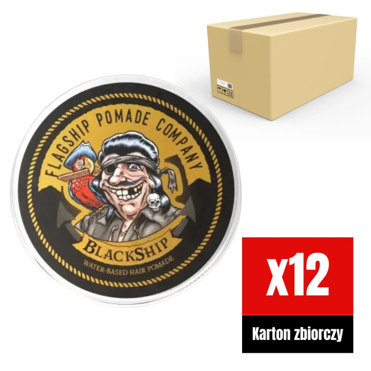 Flagship - Blackship - Water Based - Flagowa pomada do włosów KARTON 12x96g