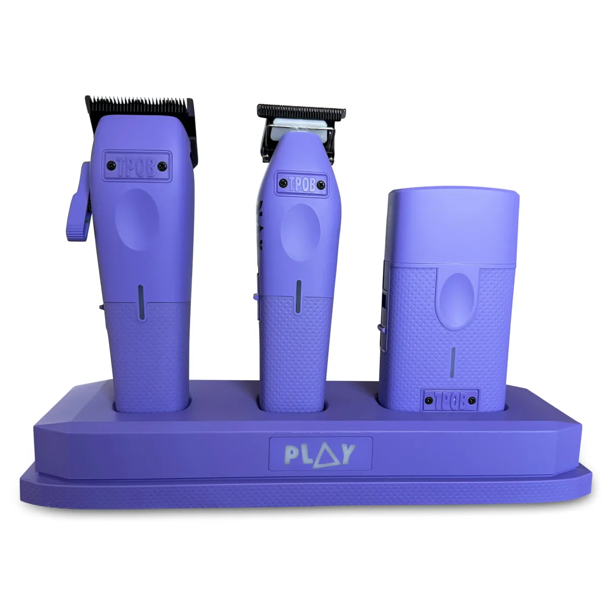 TPOB - PLAY MINI Purple bundle with stand - Zestaw barberski, fioletowy