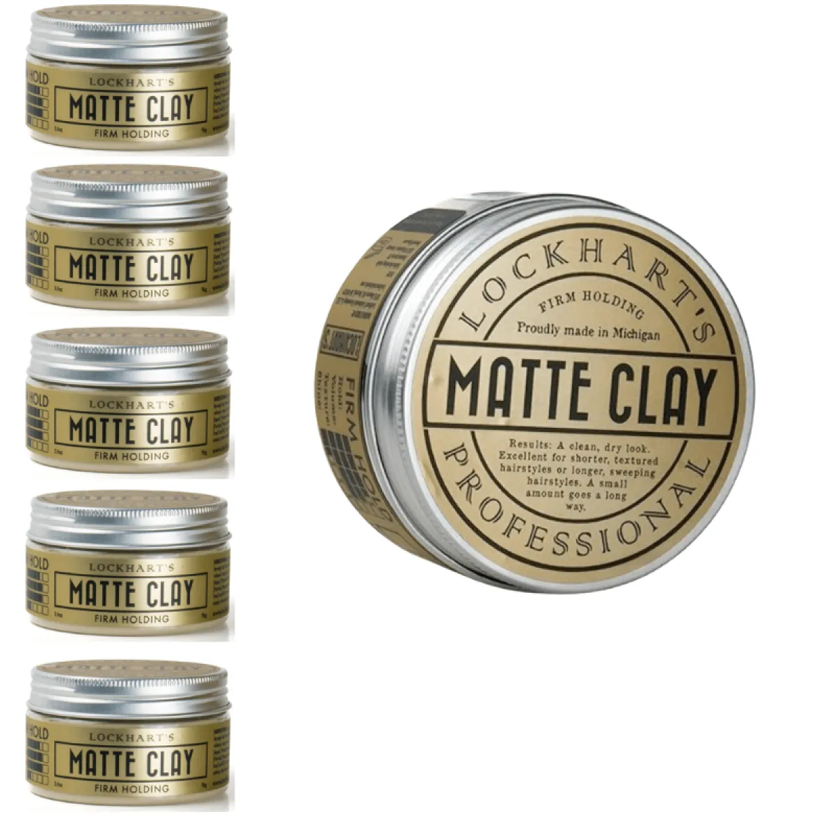Lockhart's - Matte Clay - Wodna pomada do włosów 6x96g