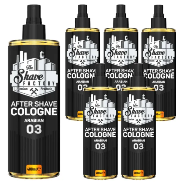 The Shave Factory - Arabian 03 After Shave Cologne Spray - Perfumowana Woda Kolońska po Goleniu - Pakiet 6x400ml