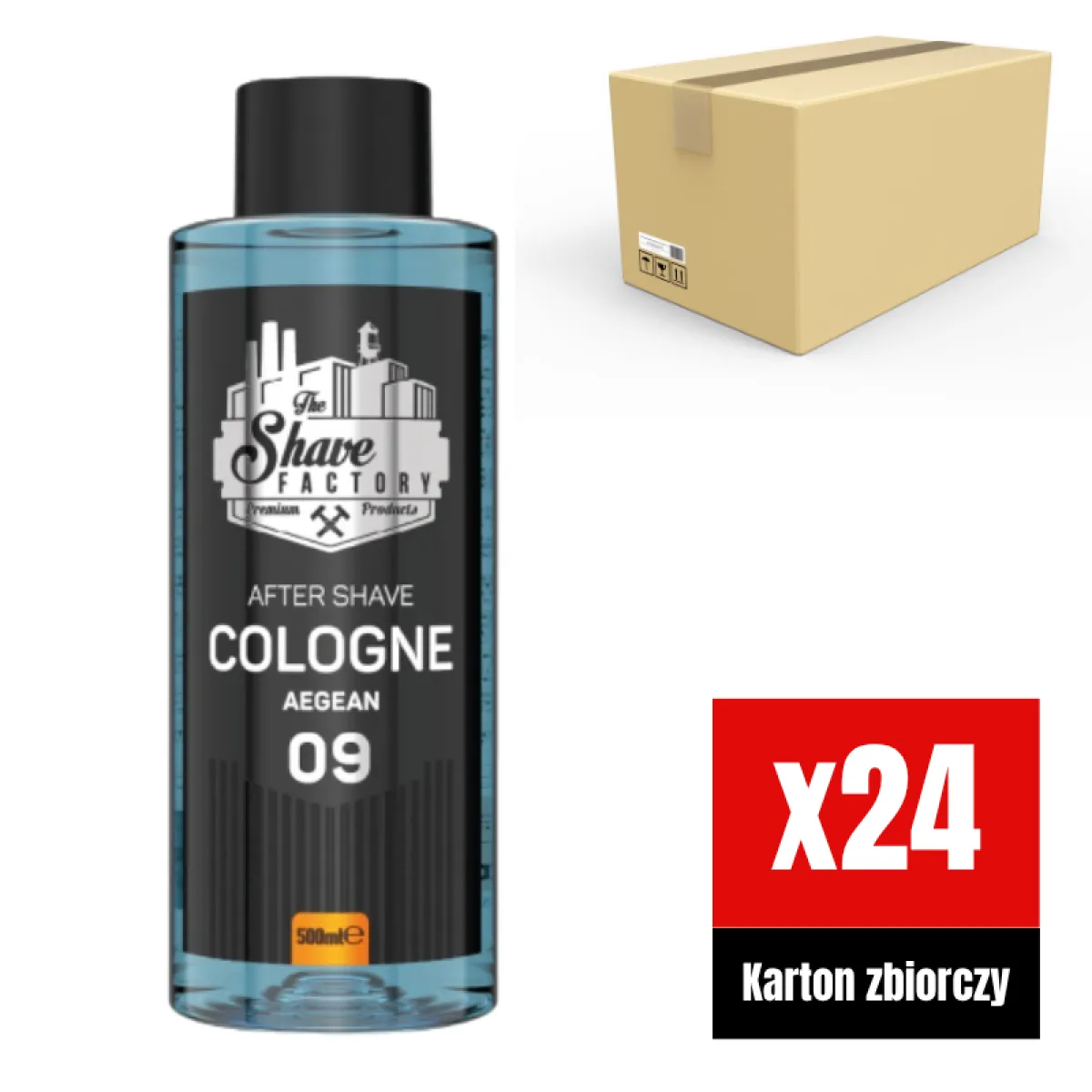 The Shave Factory - Aegean 09 After Shave Cologne - Perfumowana Woda Kolońska po Goleniu KARTON 24x500ml