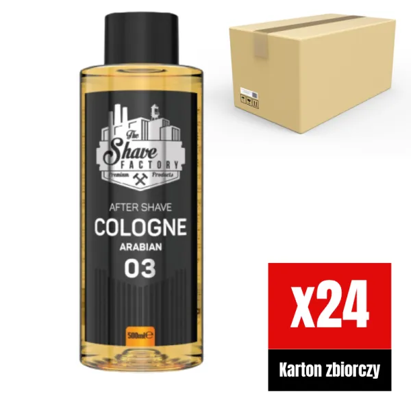 The Shave Factory - Arabian 03 After Shave Cologne - Perfumowana Woda Kolońska po Goleniu KARTON 24x500ml