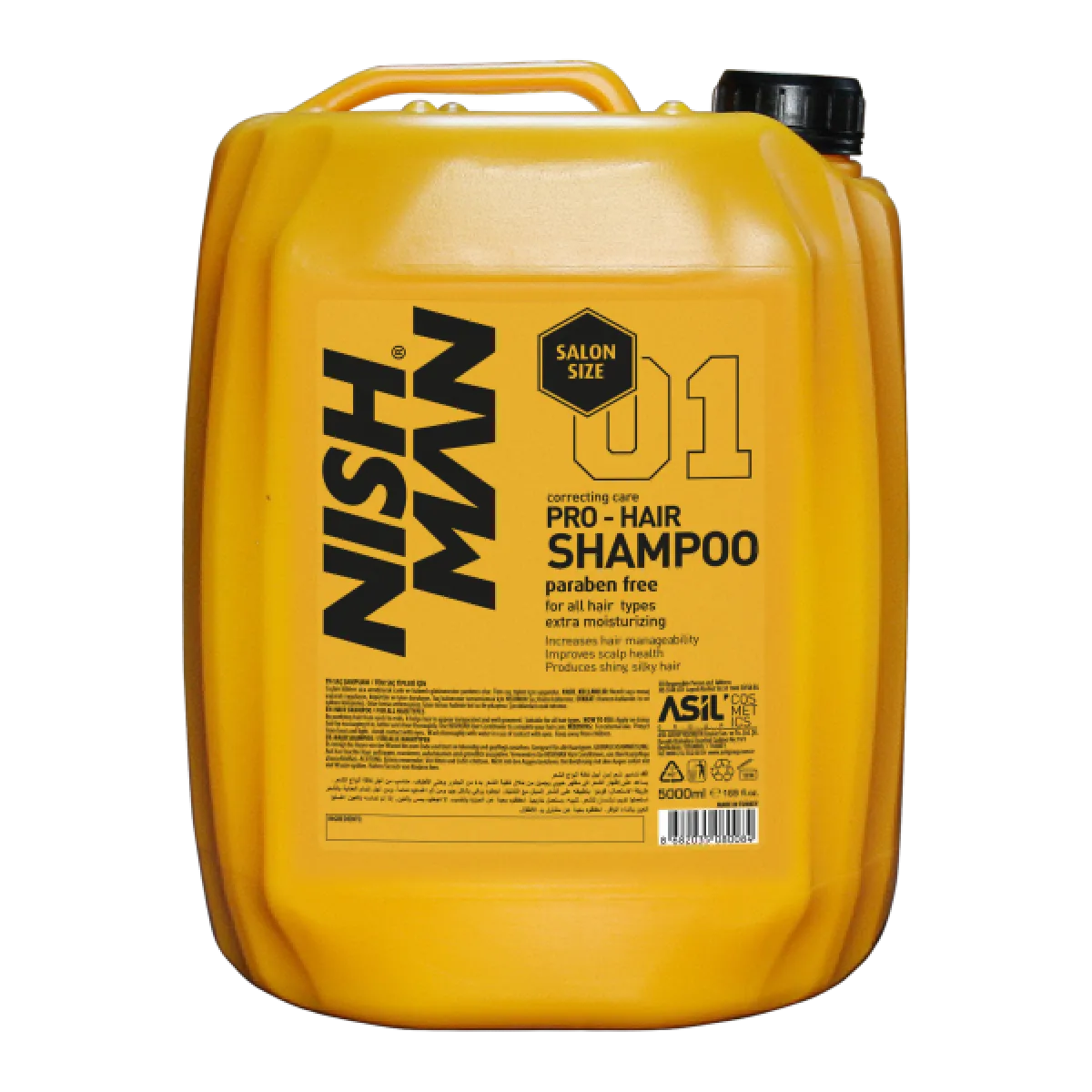 Nishman - 01 Pro-Hair Shampoo - Szampon do włosów 5000ml
