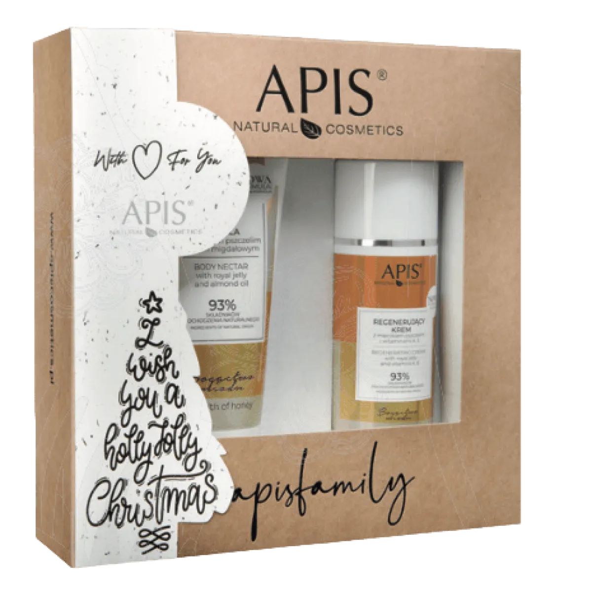 Apis - Bogactwo miodu - Nektar do ciała 200ml, krem z mleczkiem pszczelim 100ml - Zestaw Świąteczny