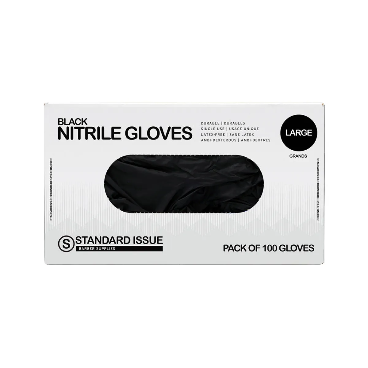 Standard Issue - Black Nitrile Gloves L - Czarne rękawiczki nitrylowe L 100szt.